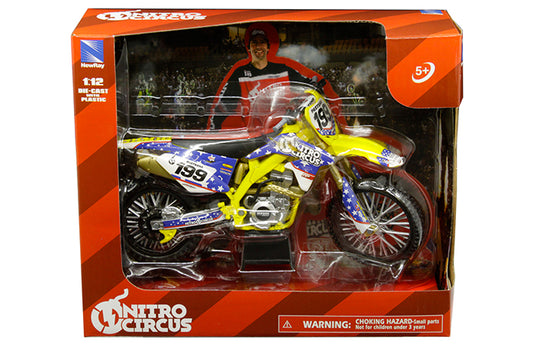 Suzuki RMZ450 Travis Pastrana Nitro Circus 199 Motorcycle 1:12